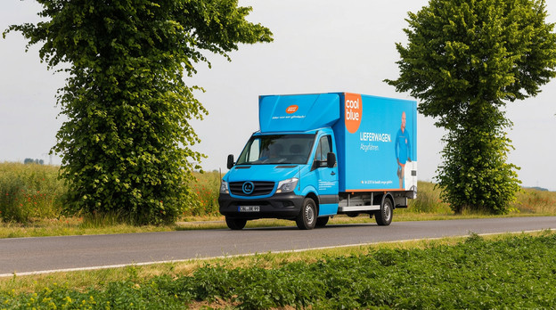 German Coolblue truck on the road.