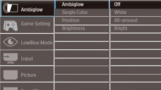 Philips Ambiglow Menü