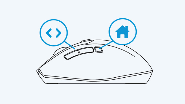 Mit den Daumentasten navigieren