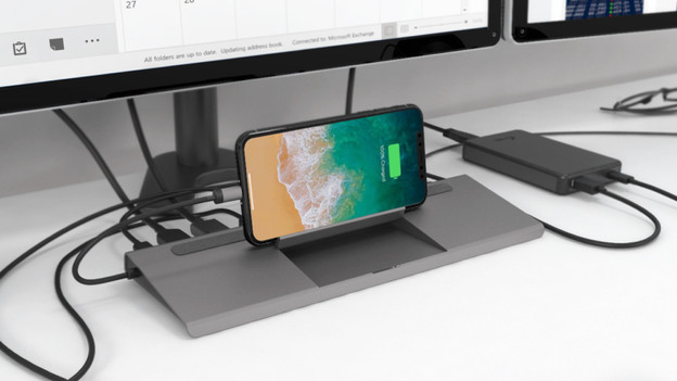 Charging a phone via a docking station