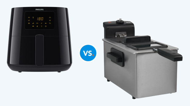 Airfryer und Fritteuse gegenüber