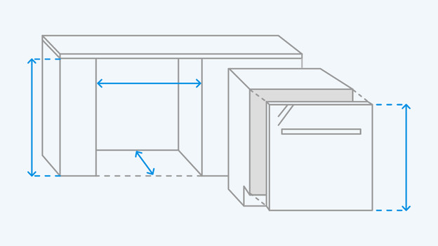 Measure the niche dimensions of the built-in dishwasher