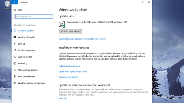 Windows Update-Menü Windows 10.