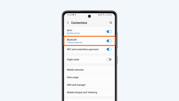 Make sure 'Bluetooth' is checked.