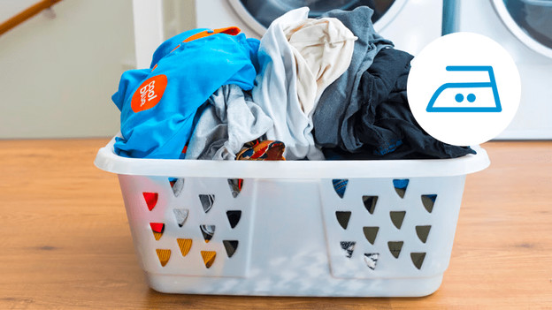 Iron with 2 dots: cotton laundry