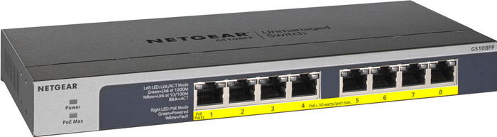 Netgear GS108PP linke seite