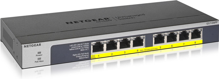 Netgear GS108PP linke seite