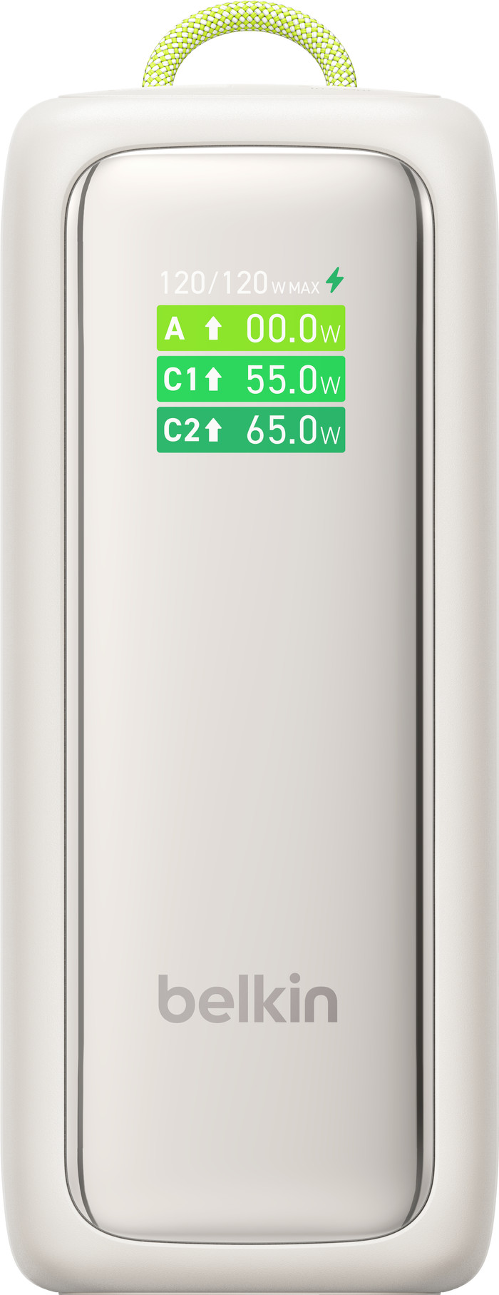 Belkin Powerbank 22.000 mAh mit Schnellladefunktion 120 Watt Beige vorne
