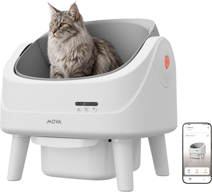 Mova Automatic Cat Litter Box LB10 Air White product in use