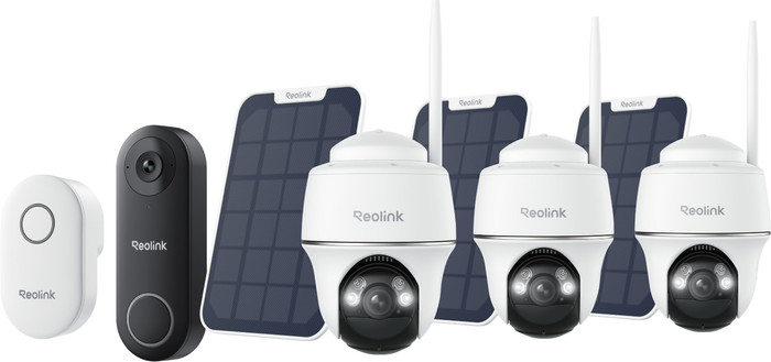 Reolink Argus B430 3er-Pack + Solar Panel + D340W + Chime Main Image
