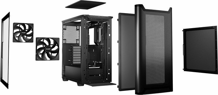 be quiet! PURE BASE 501 Airflow Window Schwarz innen