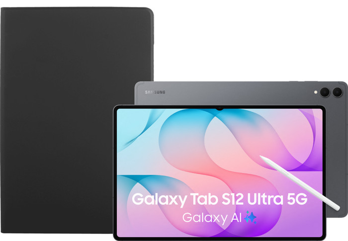 Samsung Galaxy Tab S12 Ultra 14.6 inches 256GB WiFi + 5G Gray + BlueBuilt Book Case Black Main Image