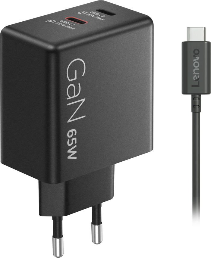Lenovo Dual USB-C 65 W GaN-Ladegerät rechte seite