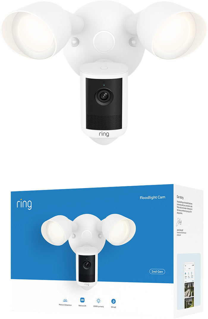 Ring Floodlight Cam 2. Generation Weiß verpackung