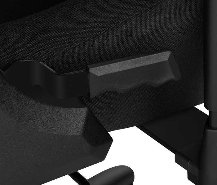 Vortech Pro Gaming-Stuhl Schwarz + Bodenschutzmatte detail