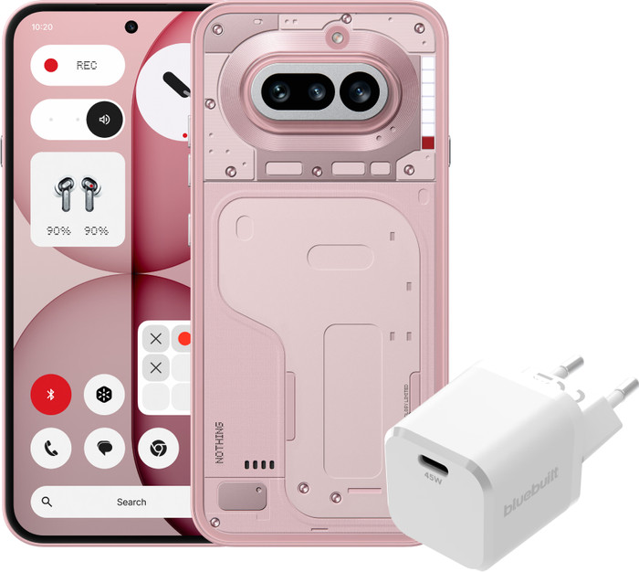 Nothing Phone (4a) 256GB Rosa 5G + BlueBuilt Ladegerät mit USB-C-Port 45 W Weiß Main Image