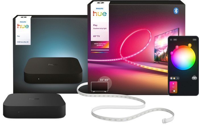 Philips Hue Play Gradient LED Strip 55 to 65 inch TV + HDMI Sync Box 4K Main Image