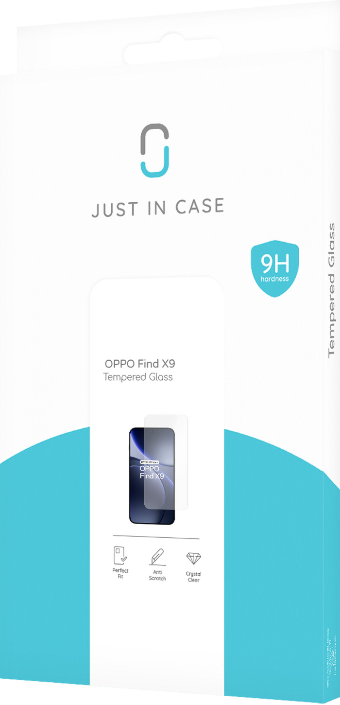 Just In Case Tempered Glass OPPO Find X9 Panzerglas verpackung