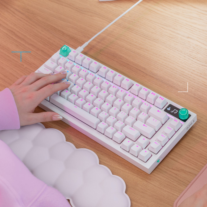 Logitech G316 X 75 Gaming-Tastatur Weiß Qwertz oberseite