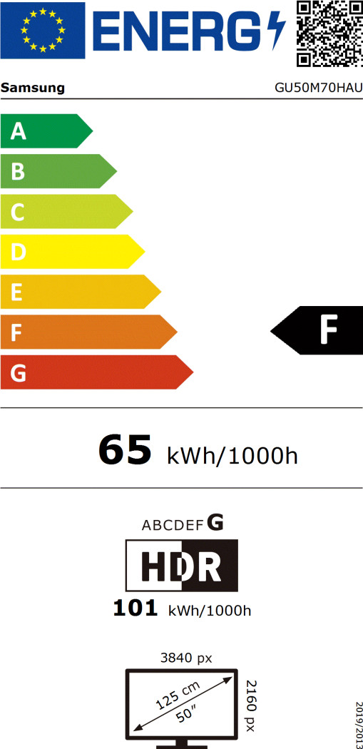 Samsung 50 Zoll Mini-LED M70H 4K (2026) energielabel