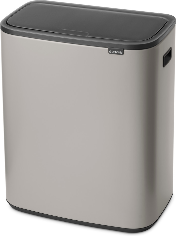 Brabantia Bo Touch Bin Mülleimer 2 x 30 Liter Soft Grey rechte seite