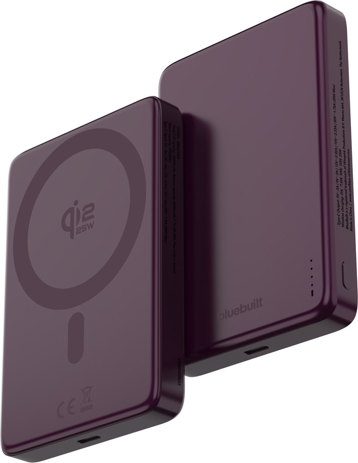BlueBuilt Wireless Powerbank mit Qi2.2 und MagSafe 10.000 mAh mit Schnellladen 25 Watt Rot visueller lieferant