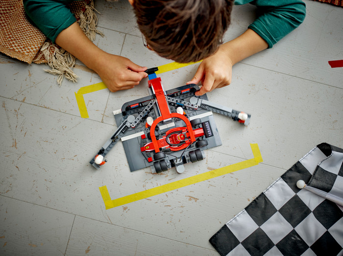 LEGO City F1 Pit Stop and Pit Crew with Ferrari Car 60443 product in use