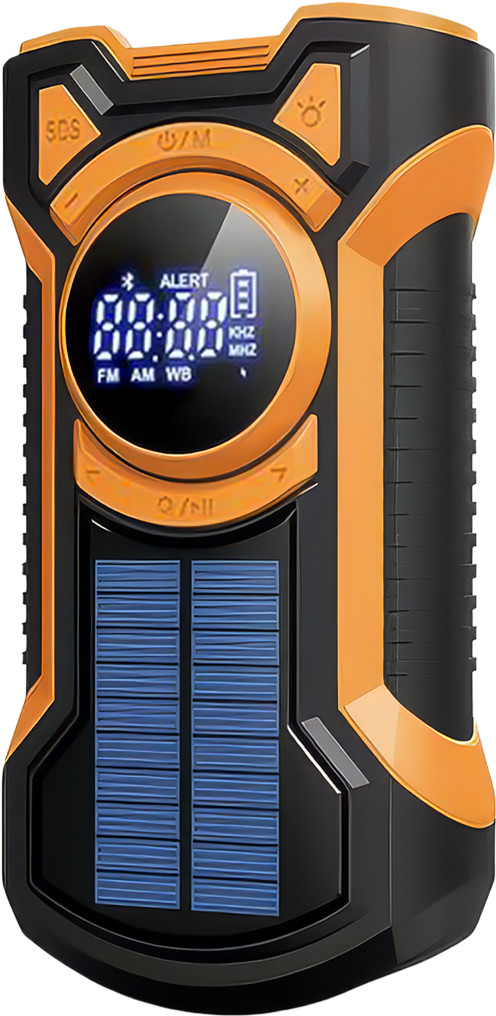 Just in Case Notfallradio mit Solarmodul und Powerbank 5.000 mAh Orange vorne