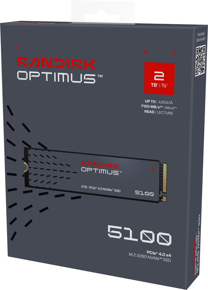 SANDISK Optimus 5100 2TB NVMe SSD packaging