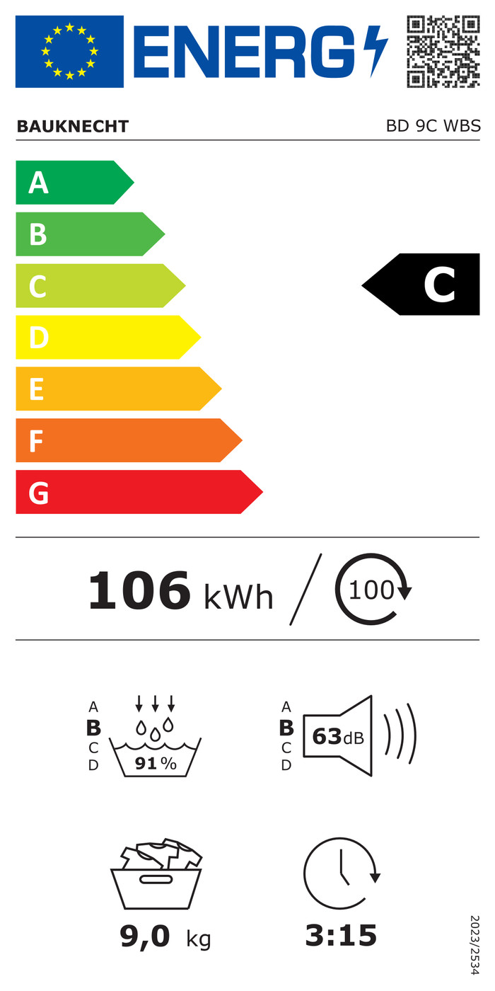 Bauknecht BD 9C WBS energy label