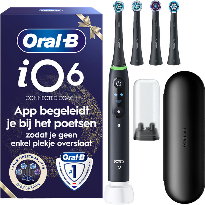 Oral-B iO 6 Black Holiday Edition with 4 brush heads accessory
