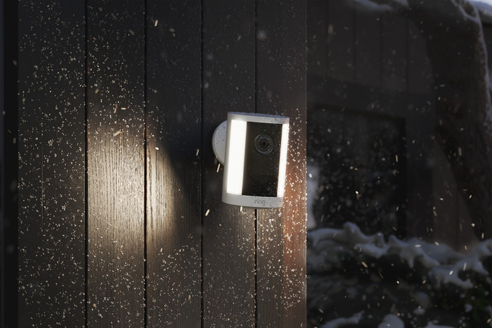 Ring Spotlight Camera 2nd Generation Battery White product in use