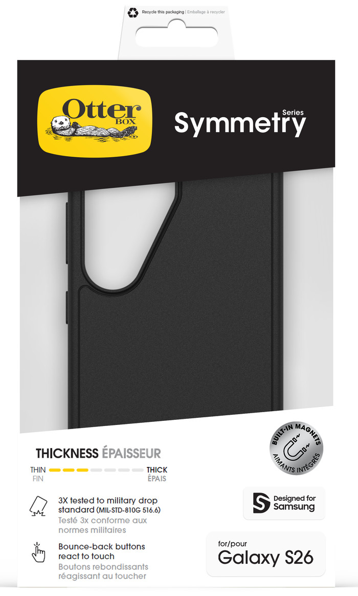 Otterbox Symmetry Samsung Galaxy S26 Backcover mit Magnet Schwarz verpackung