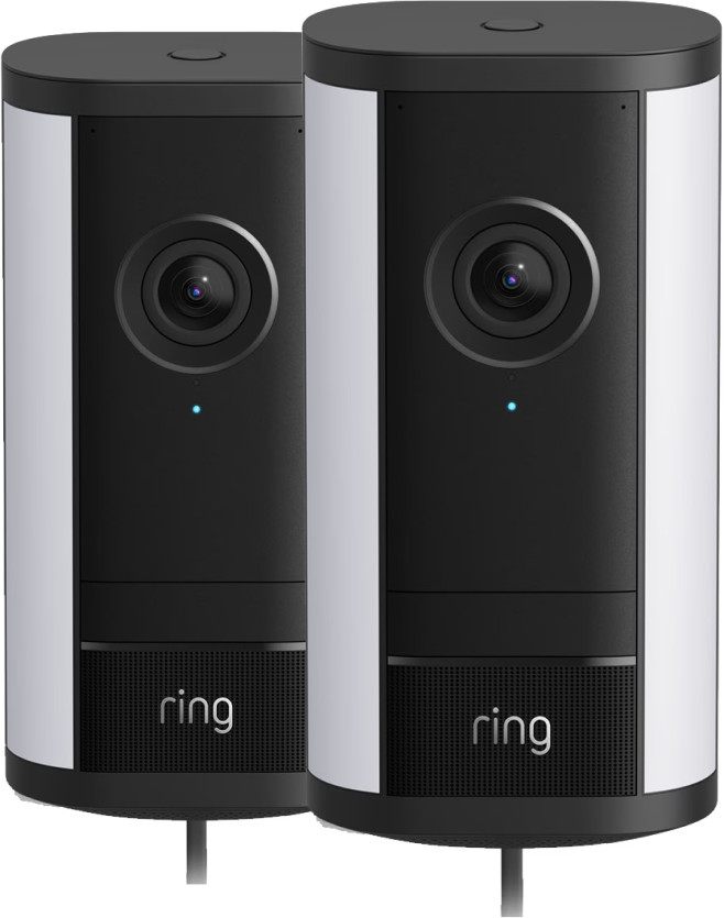 Ring Spotlight Kamera Pro 2. Generation Kabelgebunden Schwarz Doppelpack Main Image