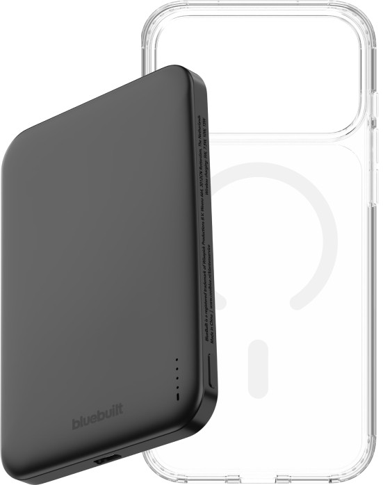 BlueBuilt MagSafe Hülle iPhone 18 Pro Max Transparent + Powerbank 5.000 mAh Grau Main Image