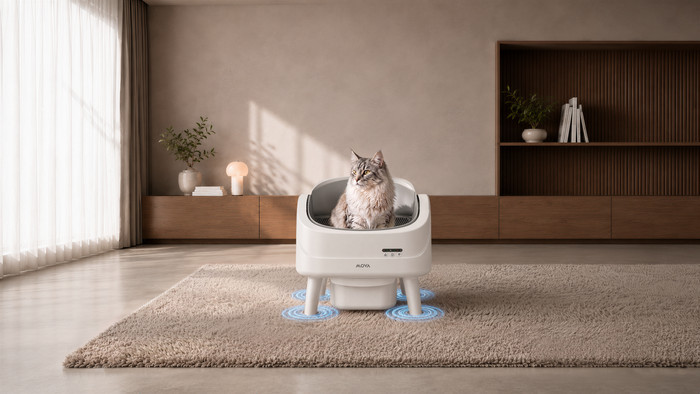 Mova Automatic Cat Litter Box LB10 Air White product in use