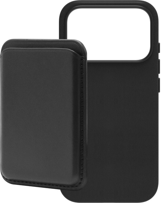 BlueBuilt MagSafe Hülle iPhone 18 Pro Leder Schwarz + Kartenhalter Leder Schwarz Main Image