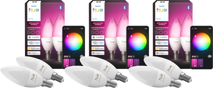 Philips Hue Kerzenlampe White & Color E14 6er-Pack Main Image