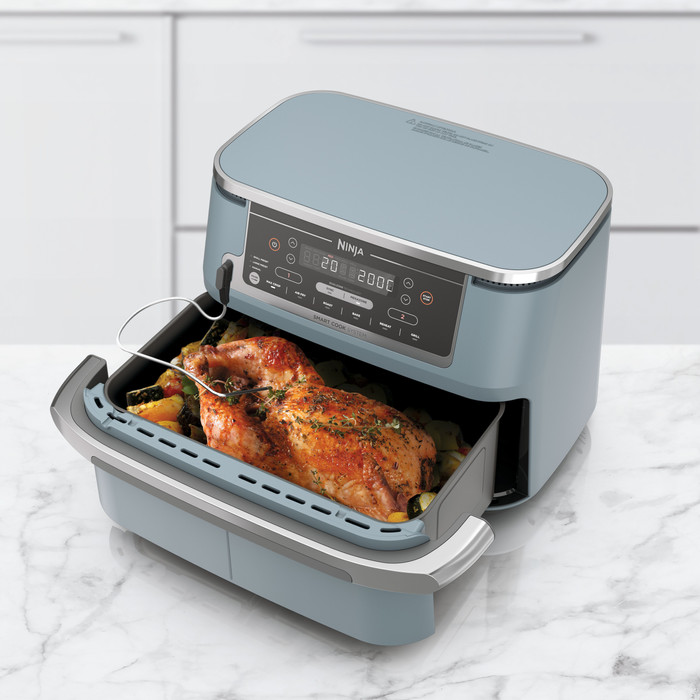 Ninja Foodi FlexDrawer Airfryer Blue product in use
