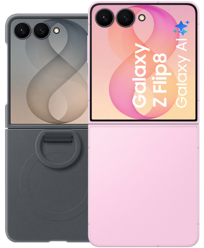 Samsung Galaxy Z Flip8 256GB Rosa 5G + Backcover aus Silikon mit Magnet Schwarz Main Image