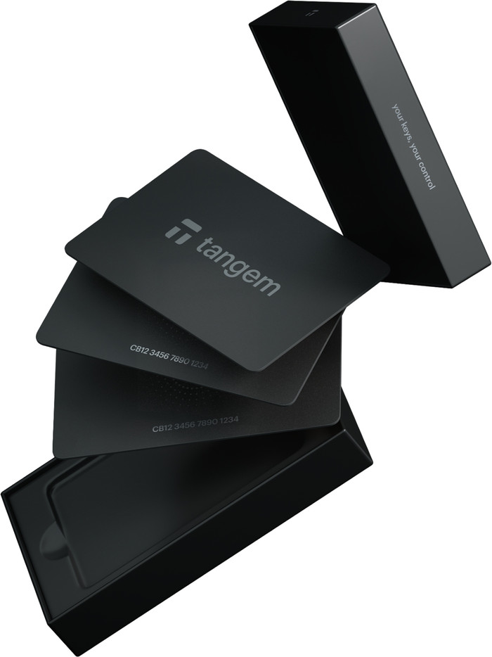 Tangem Wallet 2.0 - Secure Crypto Cold Wallet - 3 Card Set Classic Black front