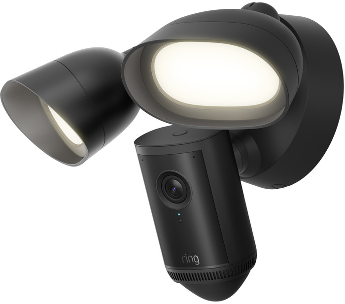 Ring Floodlight Kamera Wired Pro 2. Generation Schwarz rechte seite