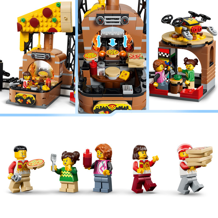 LEGO City Pizza-Liefererlebnis mit Fahrzeugen 60496 detail