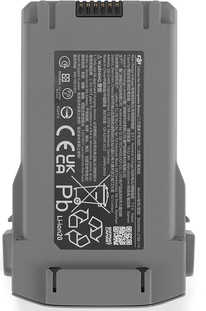 DJI Mini 5 Pro Intelligent Flight Battery Plus rückseite