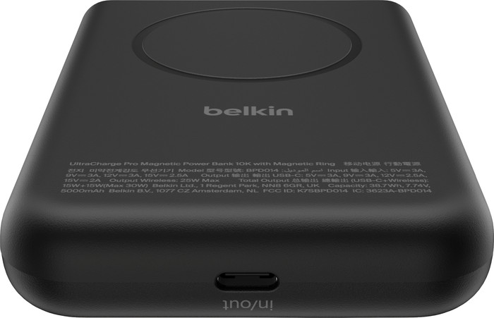Belkin UltraCharge Pro Wireless Powerbank mit MagSafe 10.000 mAh mit Schnellladen Schwarz detail