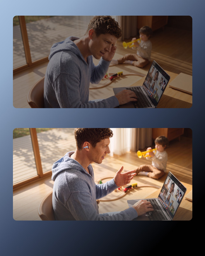Soundcore AeroClip 2 Blue product in use