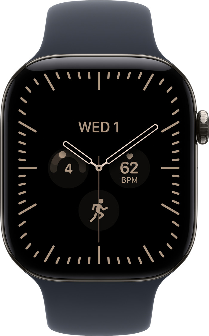 Apple Watch Series 12 Cellular 46 mm Titan Natur Sportarmband S/M vorne