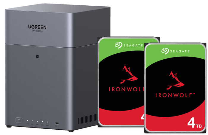 UGREEN NASync DH4300 Plus + Seagate IronWolf 4TB Duo Pack Main Image
