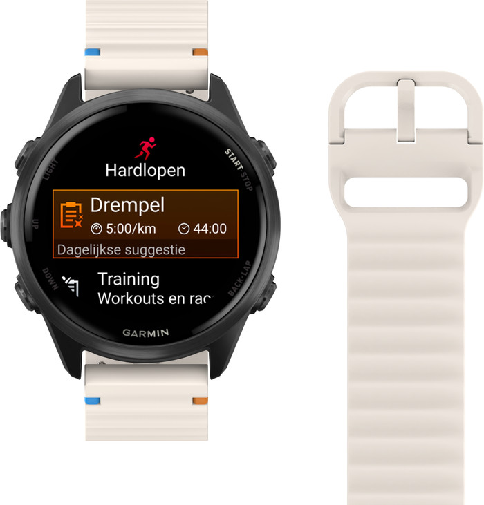 Just in Case Silikon-Armband Creme für Garmin Forerunner 55 / 165 / 570 42 mm detail