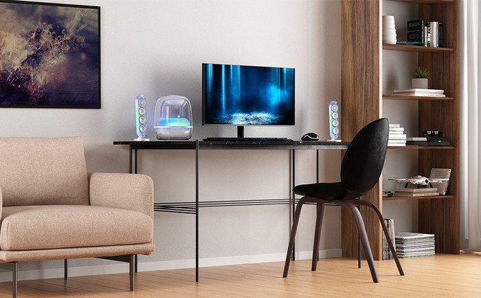 Harman Kardon SoundSticks 5 WLAN Weiß produkt in gebrauch